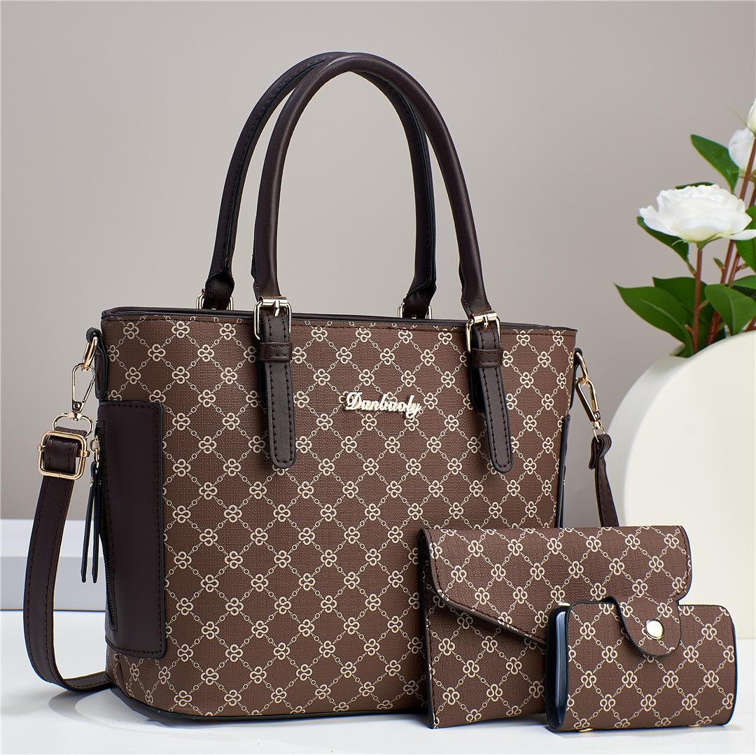 

Модные женские сумки через плечо большой емкости, дизайнерские женские сумки, роскошная сумка-тоут из искусственной кожи для поездок на работу, комплект из 3 предметов, женские сумки