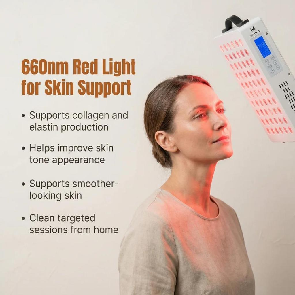 Mvolo® Elite Series 306 Infrared Light Lamp – Red Light & Infrared Light Device for Home Wellness & Skin Care