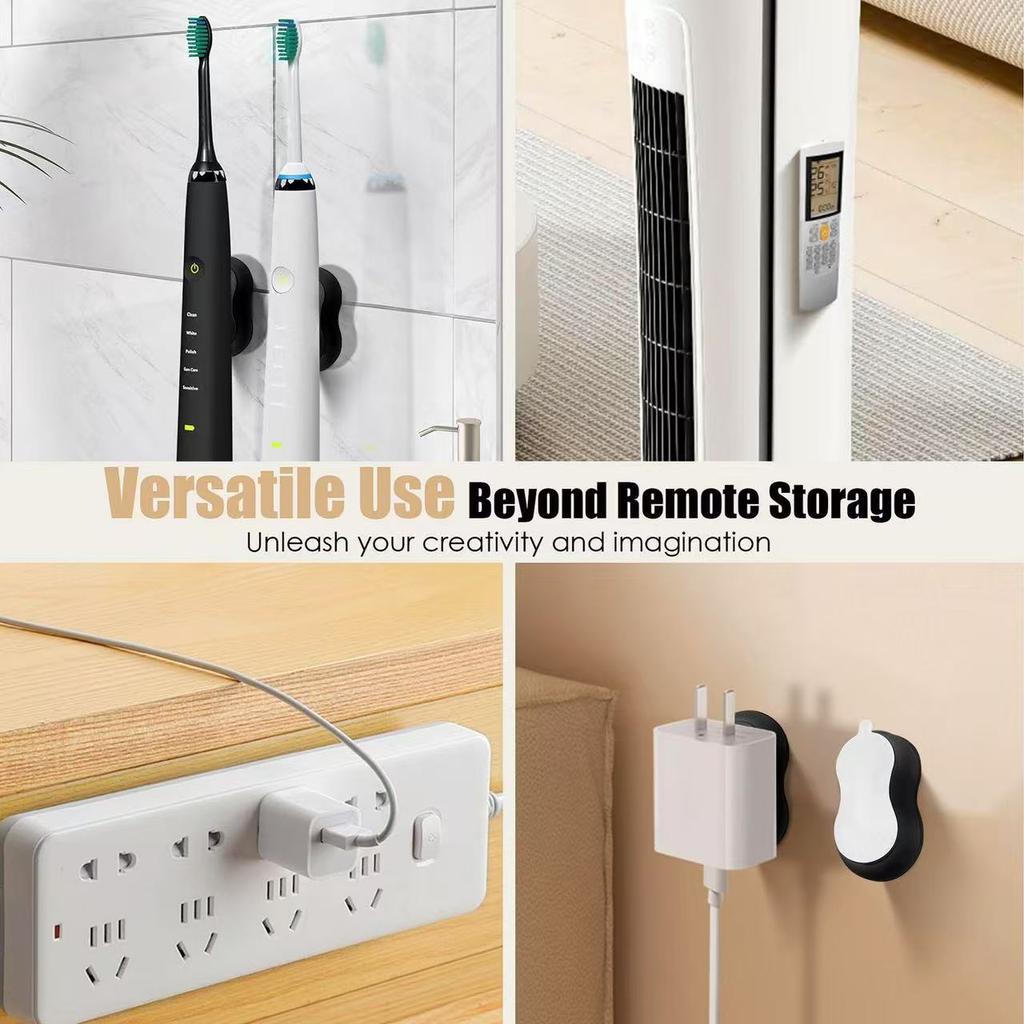 2pcs Self-Adhesive Magnetic Remote Holder - Plastic Wall Mount for TV/AC/Fan Remotes, No Power Needed, Home/Office Organizer