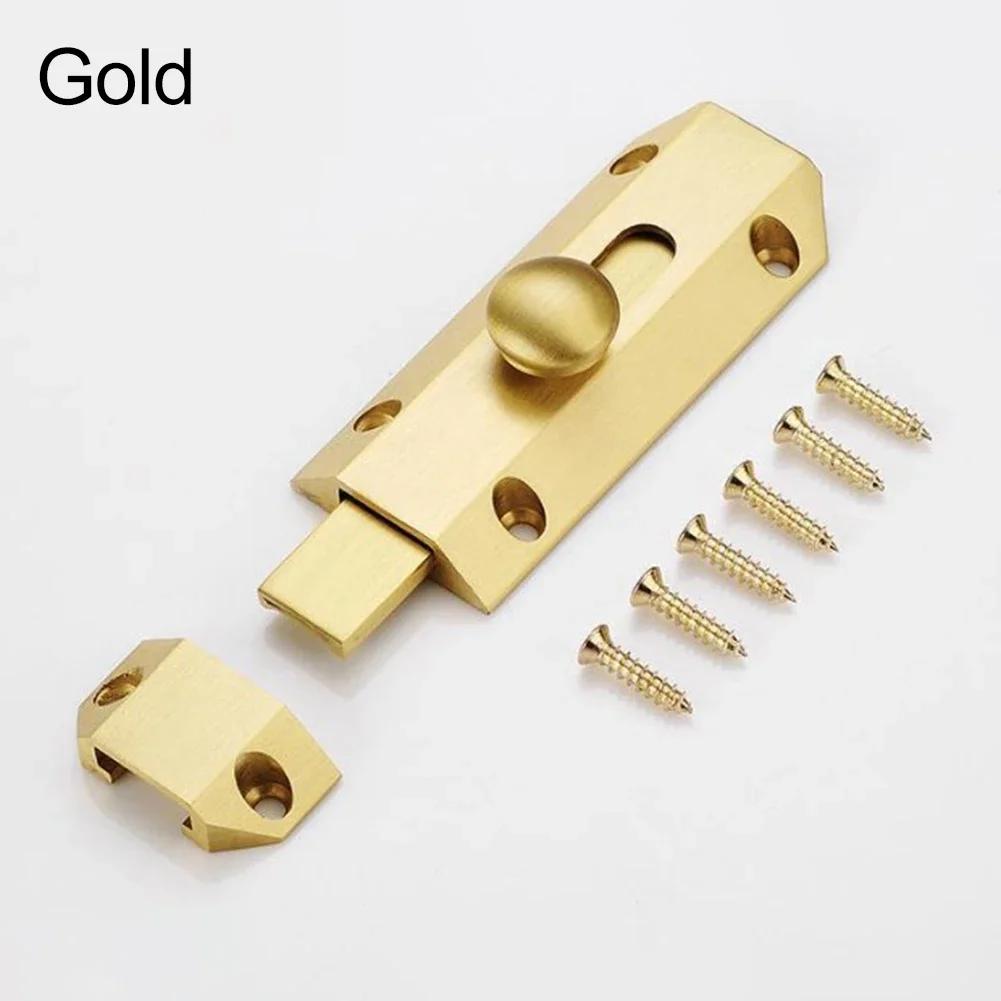 Door Protection Heavy Duty Latch Slide Door Security Black Multi-layer Polished Finish Space-Saving Lock Sturdy Construction