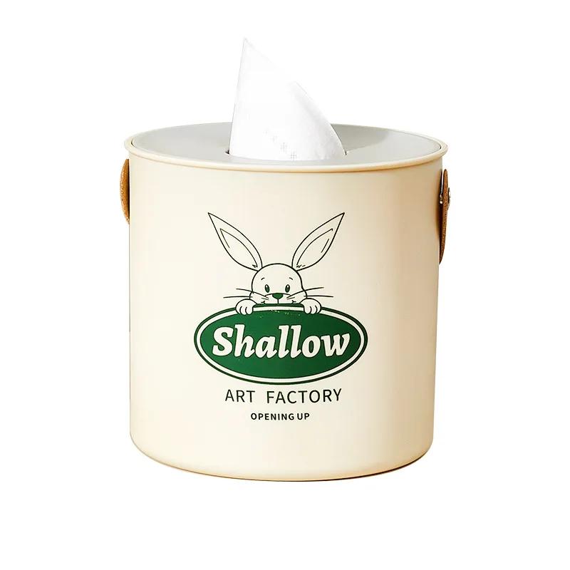 Circular Tissue Box, Household Living Room, Circular Paper Drum, Bathroom, Creative Desktop Paper Drawer Storage
