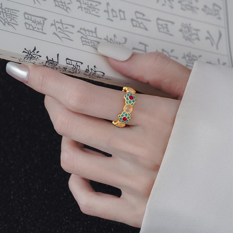 Simple Enamel Butterfly Ring Niche Girlfriend Temperament Star Pentagram Star Personalised Tide Jewelry Ring Retro Finger Ring