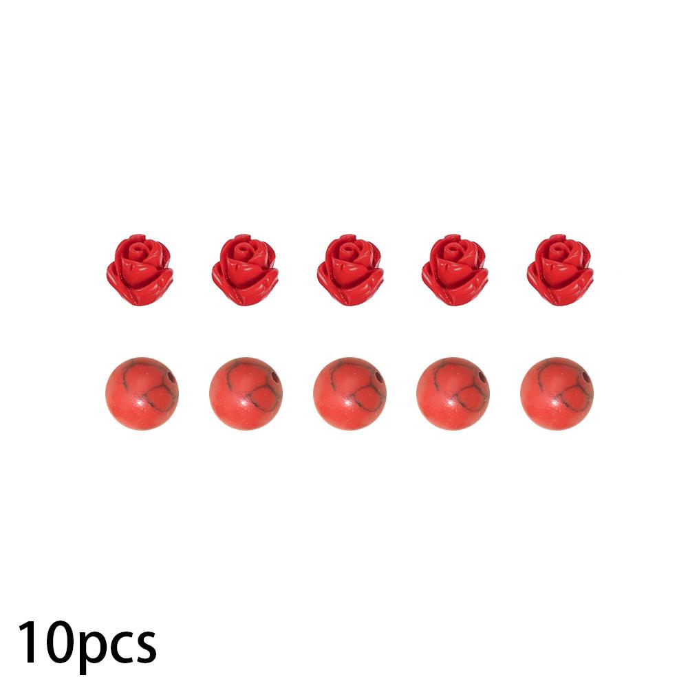 10/20/40pcs Stone Red Decorative Beads, Spacer Beads, Rose Beads, Beads and Bead Accessories DIY Summer Beach Foot Chain Bracelet Earrings
