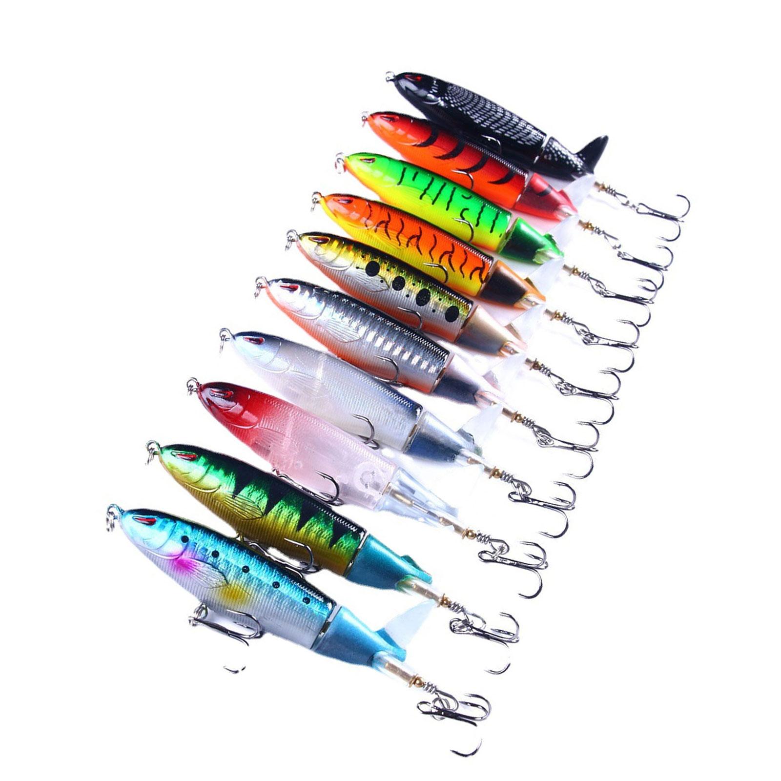 

10Pcs Propeller Lure Fish Hook Rotating Tail Baits Fish Hook Topwater Fishing Lures Hard Baits Fishing Tackle Easy to Use