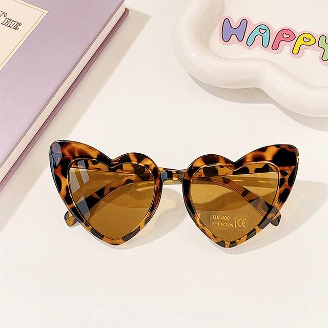 Heart-shaped Kids Sunglasses UV400 Protection Vintage Style Cute Full Rim Eyewear for Girls Boys Outdoor Sun Glasses