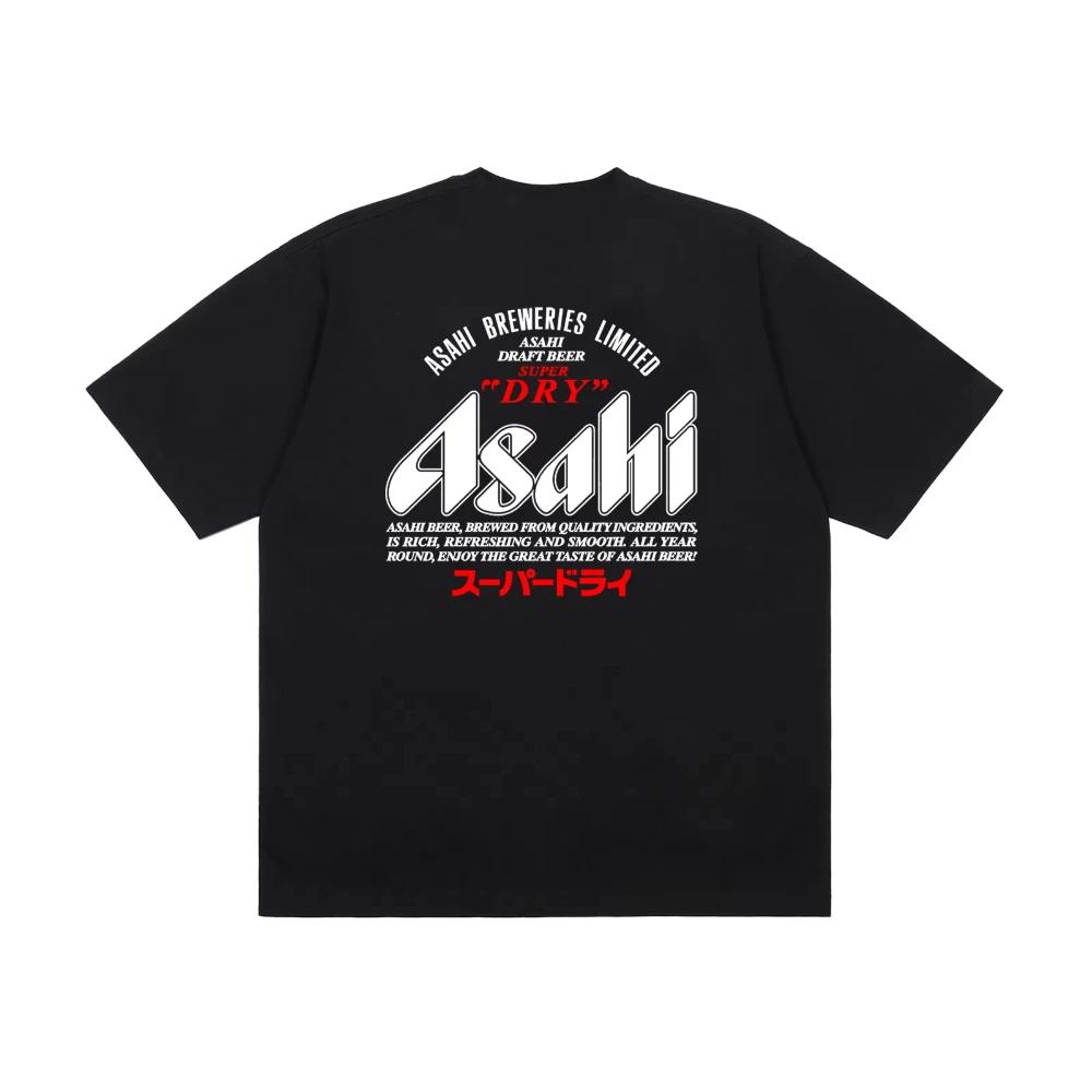 2025 Asahi- Asahi Beer Japanese Letters Printed Cotton Men Women Short Sleeve T-shirt Original Fashion High-quality Luxury Brand