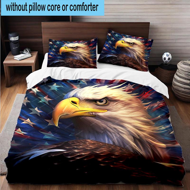 American Freedom Spirit 3pcs Bedding,Including 1pc Duvet Cover And 2pcs Pillowcases Perfect for Christmas,Ideal for Bedroom, Dormitory