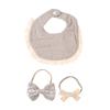 3 Teile/satz Solide Baumwolle Baby Lätzchen & Spitze Stirnbänder Prinzessin Jungen Mädchen Speichel Handtuch Fütterung Spucktücher Haar Bands
