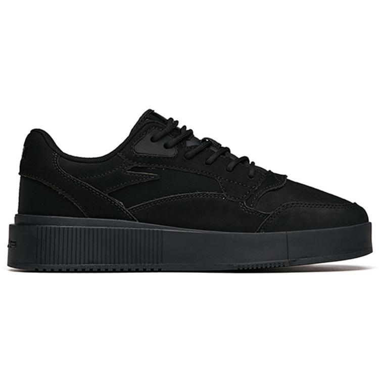 New Anta Anti Slip Wear Resistant Low Top Skateboard Shoes Men's Black 112148073-1