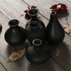 Zen Style Black Ceramic Mini Vase for Dried Flowers – Retro Chinese/Japanese Decor Ornament