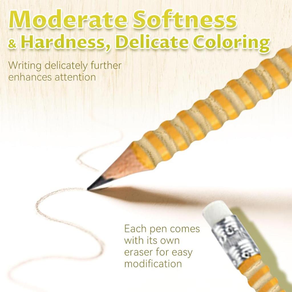 Educational Writing Pens 5 Pieces Textured Pencils Stress Relief Pencil With Nut Calming Sensory Toys For Kids Writing Toys