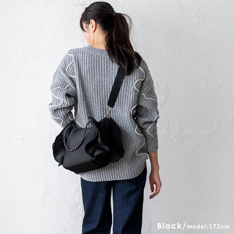 [VITAFELICE] Vita Felice Frill 2way Tote Bag Ladies Ubb-sp-0418 (black)