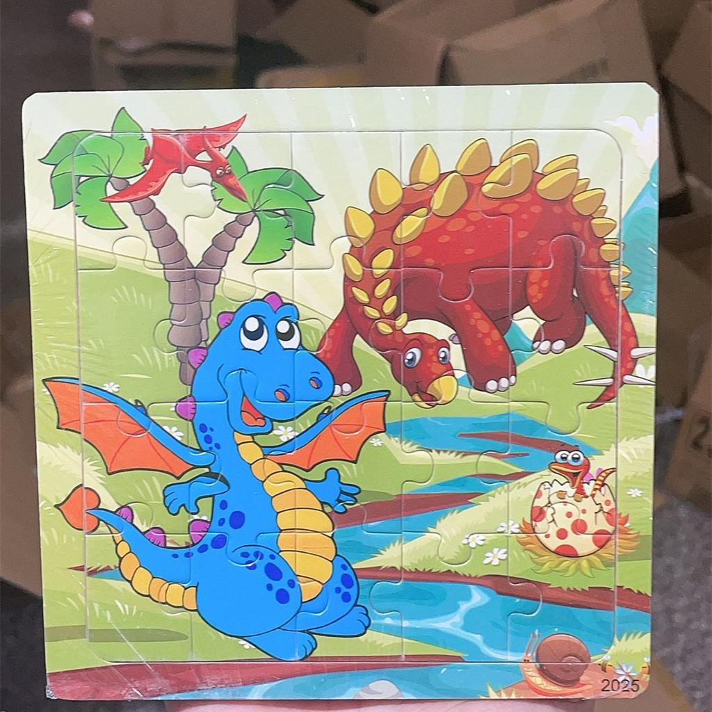 20pcs Wooden Animal PuzzleEducational Learning Toys Kids Cartoon Animals Vehicle Wood Jigsaw Puzzle for Children