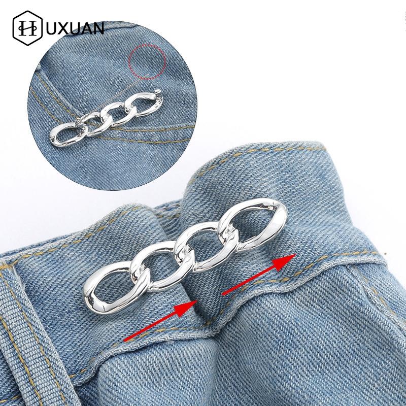 Eenvoudige afneembare broekclips Verstelbare taillegesp Nagelvrije metalen pinnen Knop voor meisjes Jeans Taillespanner