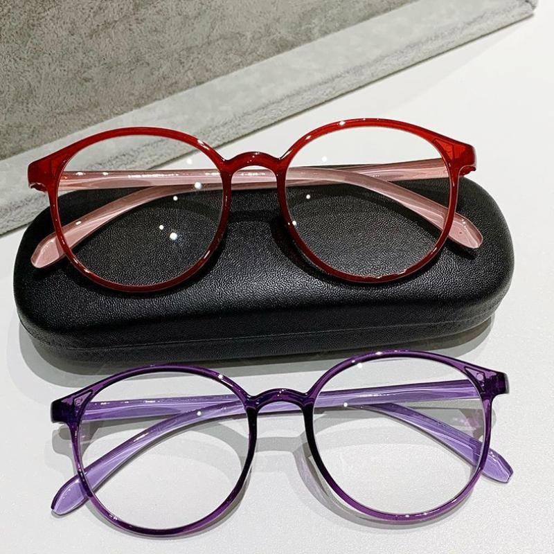 Large Frame Round Vintage Reading Glasses Women Men Lightweight Full Frame Anti Blue Light Presbyopia Eyewear