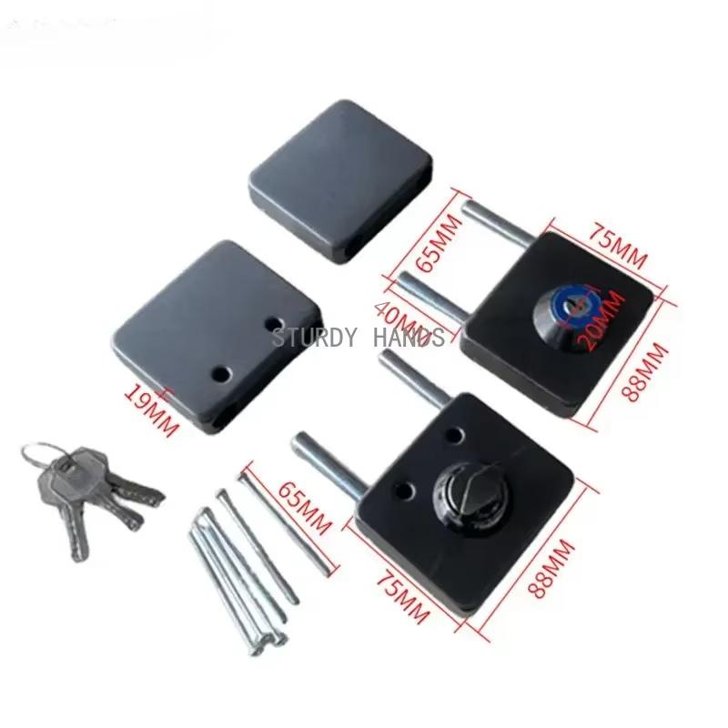 1 Set Double Open Sliding Door Lock Stainless Steel Glass Door Lock with Keys Lockset Office Glass Gate Security Hardware