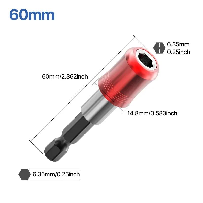 1/3pcs Hexagonal Handle Red Three Piece Set Quick Release Self-locking Extension Rod 60/100/150mm Screwdriver Head Extension Rod