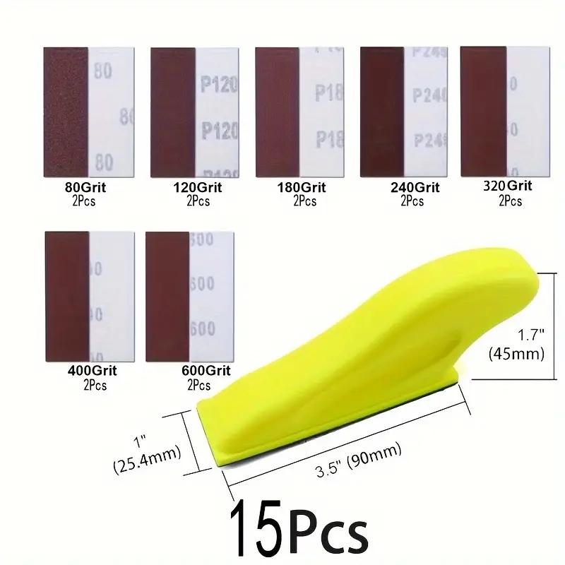 

15/36/71/106Pcs Hand Grinder Kit: Mini Detail Grinding Block for 3.5 x1 Wood and Metal Items (80-600 G)