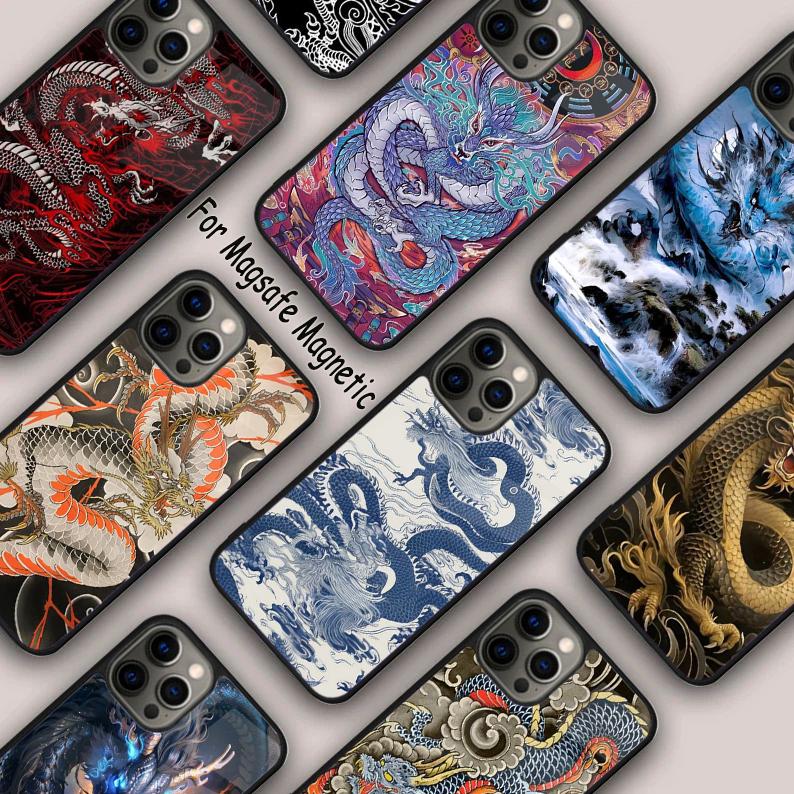 Asian Chinese Dragon Magnetic Phone Case For APPLE iPhone 17 Air 16 14 13 12 Pro Max 15 Plus Wireless Charge With MagSafe Cover