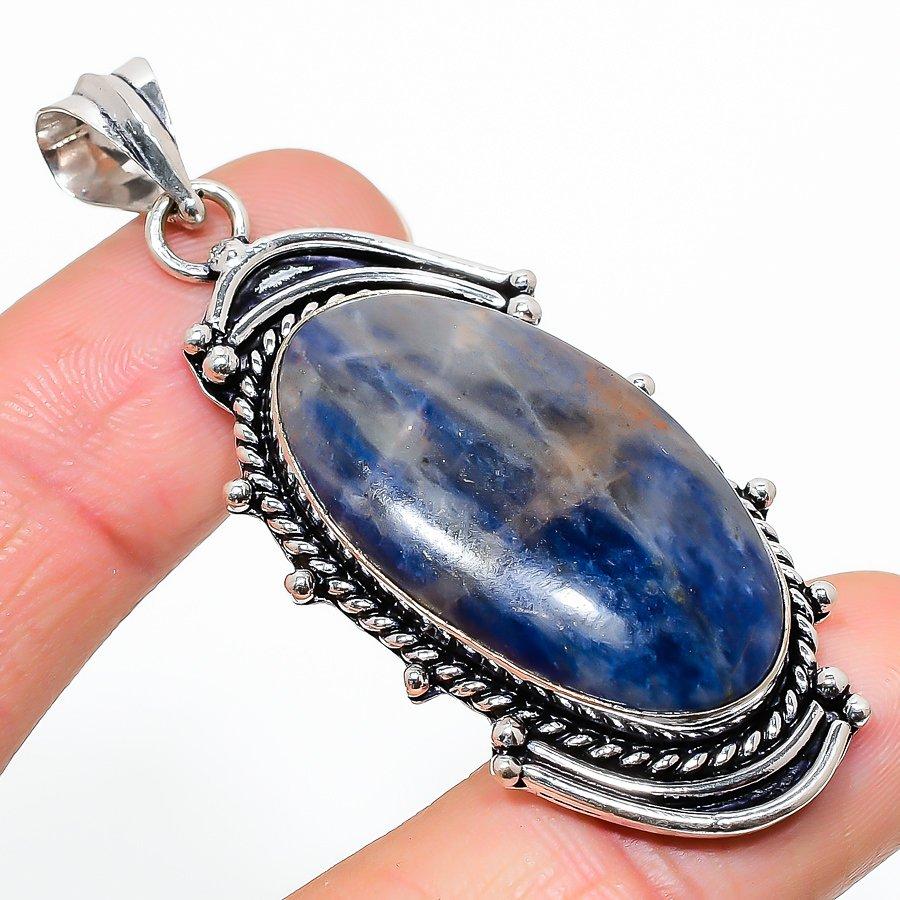 

Sodalite Gemstone Handmade Ethnic Jewelry Pendant 2.56 VR-1794