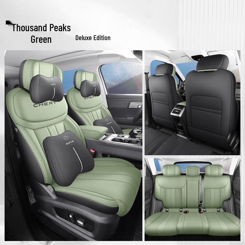 New Model Fengyun T6 5-Seater Full Leather Car Seat Cushion - All Seasons Universal Fit