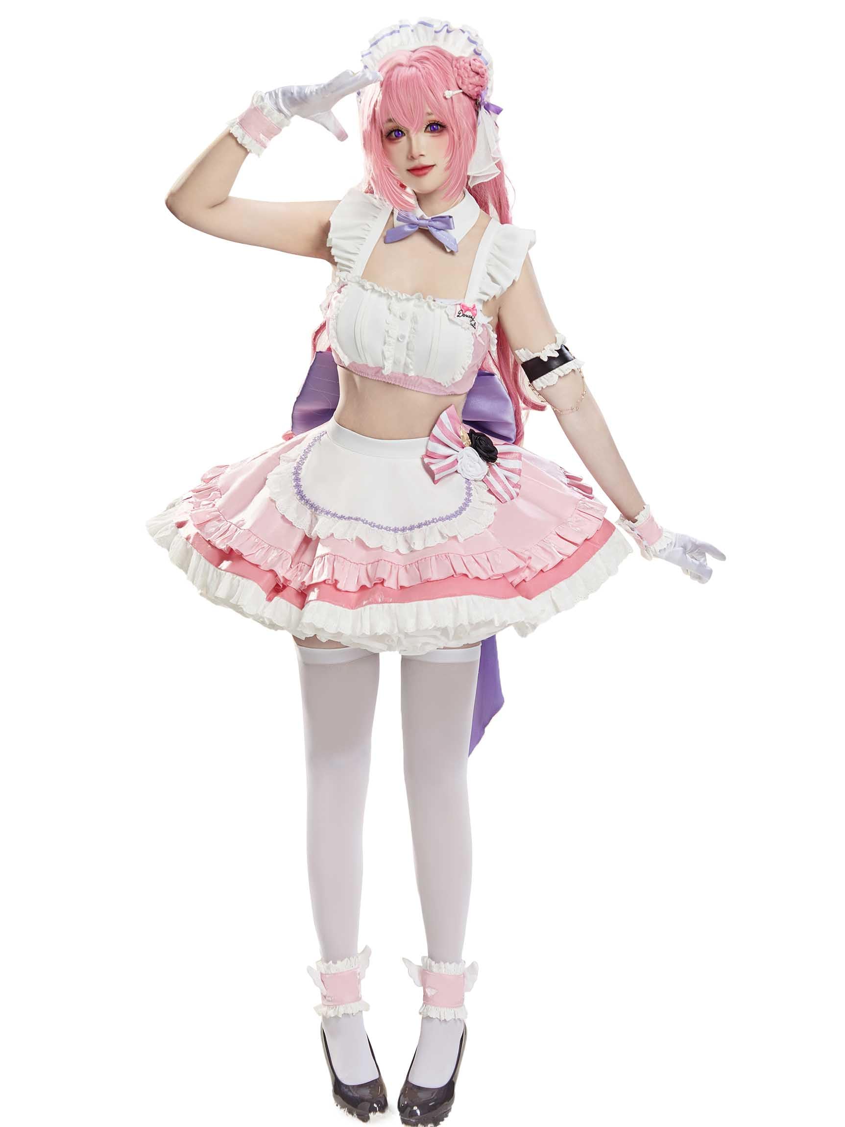 

Miccostumes Взрослый Аниме Наряд Горничной Майка и Юбка Милый и Моэ Косплей Костюм для и Фото Розовый Женский Комплект в Стиле Богини, Костюмы, розовый