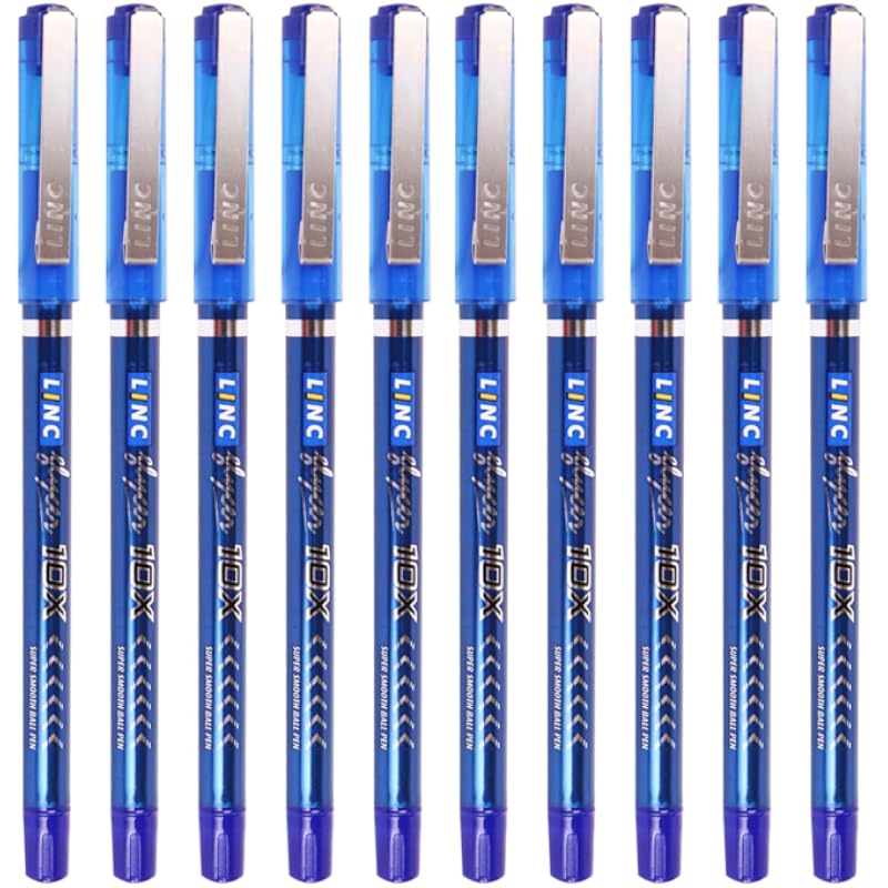 Linc Glycer 0.6mm 10X Ball Pen | Blue Ink | Pack of 10 Pens