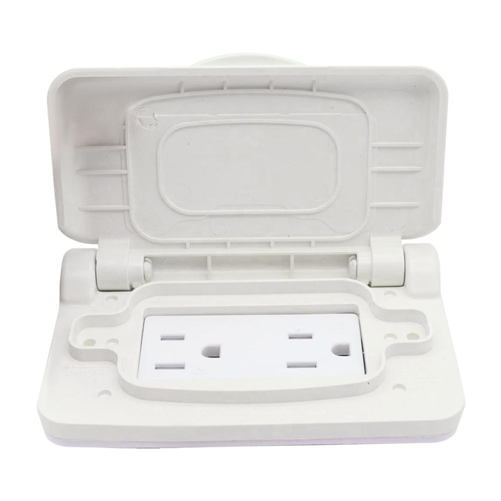 125V 15A White US Plug Socket For Trailers, Campers, RVs, Grades UL94-V2