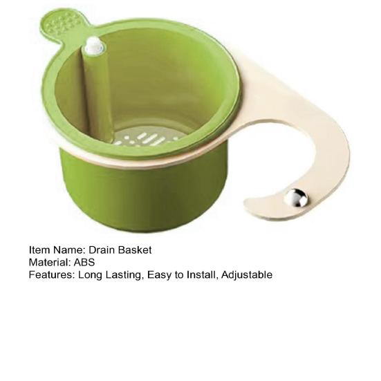 Kitchen Sink Drain Basket Sponge Holder Easy to Install Universal High-Efficiency Filter System Automatic Dumping Sink Strainer Basket