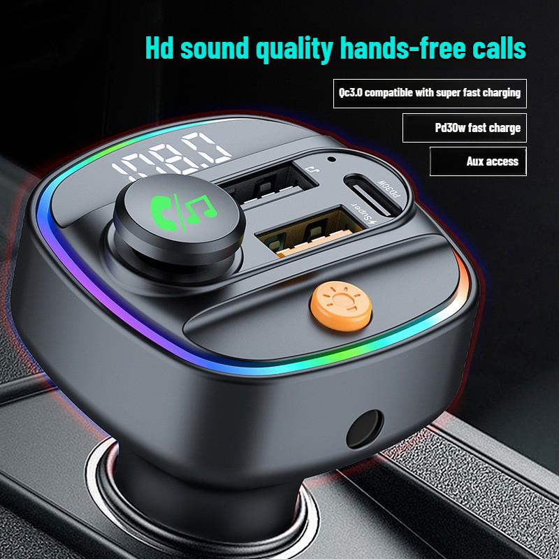 Bluetooth 5.3 FM Transmitter Handsfree Car AUX Radio Modulator MP3 Player with 22.5W & PD30W Fast Charge Adapter Car Accessories