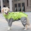 Waterproof 4-Leg Dog Raincoat With Hood Medium To Large Breeds Golden Retriever Samoyed Alaskan Malamute