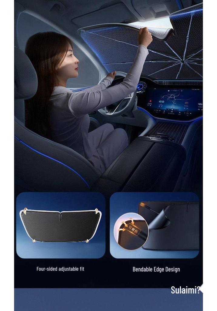 2026 New Model Car Sunshade Umbrella: Small Car Windshield Heat Insulation and Sun Protection Baffle Cover