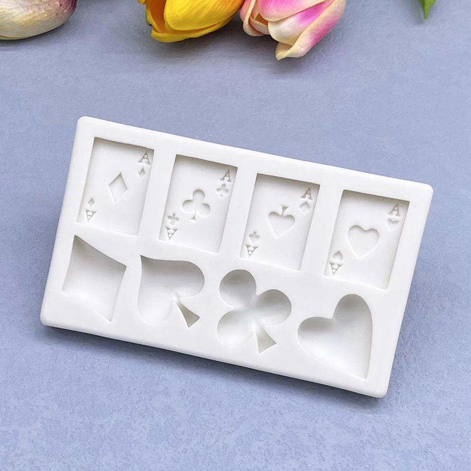 Poker Silicone Sugarcraft Mold Resin Tools Cupcake Baking Mould Fondant Cake Decorating Tools