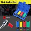 1/2" Drive Lug Nut Socket Set Drive Wheel Socket Auto Repair Protector Impact Sleeve Set 15mm, 17mm, 19mm, 21mm, and 22mm