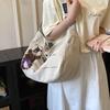Letter print canvas bag for women2026Spring new trendy fashi tote bag for students, large capacity crossbody bag for school