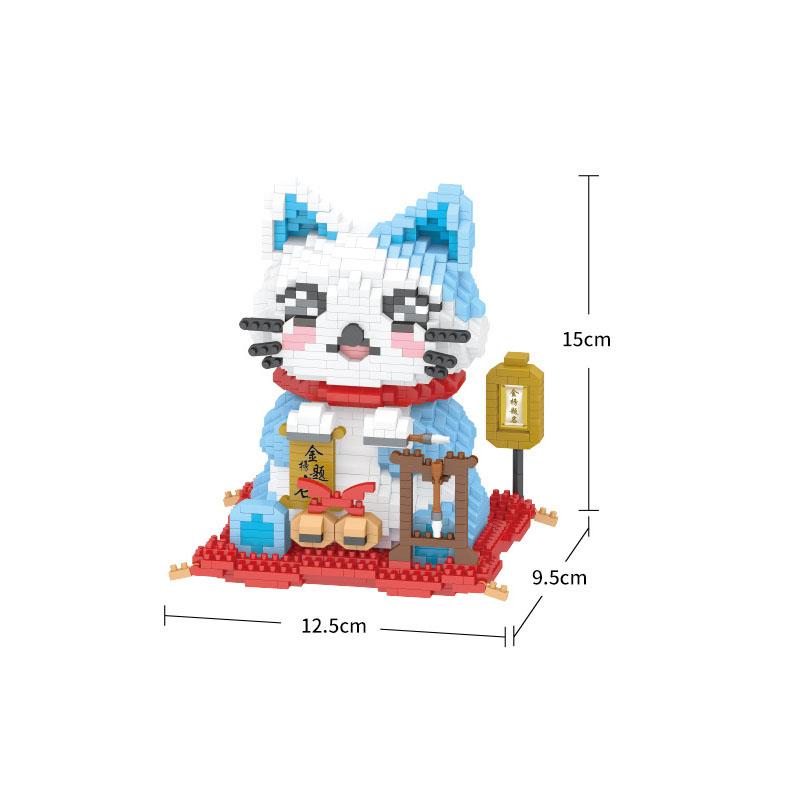 New Year Gifts Lovely Cartoon Micro Diamond Block Fortune Lucky Cat Building Brick Assemble Nanobricks Education Toys For Gifts