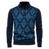 Otoño e Invierno Suéteres de Hombre Cuello Alto Cremallera Patchwork Jersey Hombre Invierno Cálido Suéteres para Hombre