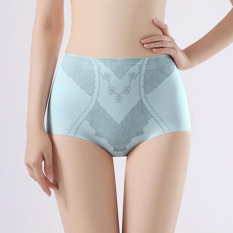 Women's 2025 High Waist Seamless Ice Silk Underwear - Tummy Control & Hip Lift Triangle Panties