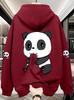China Panda Spring and Autumn Hooded Sweater Loose Versatile Casual Top Men's Shirt