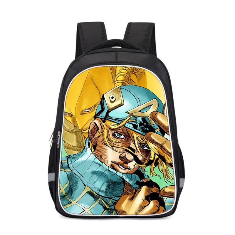 Zaino Scolastico per Bambini JoJo's Bizarre Adventure Borsa Cartoon Anime Ragazzi Ragazze 3-4 Elementare Leggero Ergonomico Tessuto Oxford
