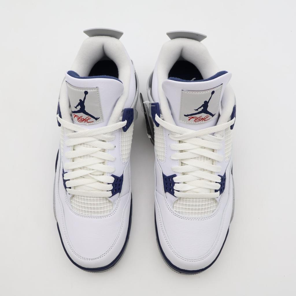 DH6927-140 Nike Air Jordan 4 Midnight Navy Grigio Fumo Chiaro Rosso Fuoco (Uomini)