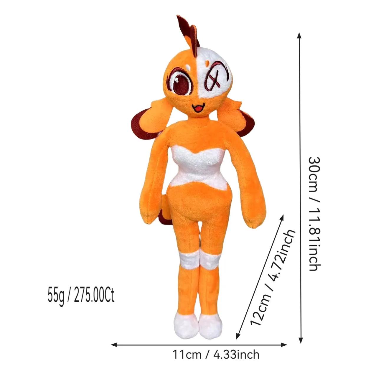 Kawaii 30cm Ingwer-Clownfisch Plüschtier Stoffpuppe Für Kinderzimmer Dekoration Geburtstagsgeschenk Weiches Cartoon-Fischspielzeug
