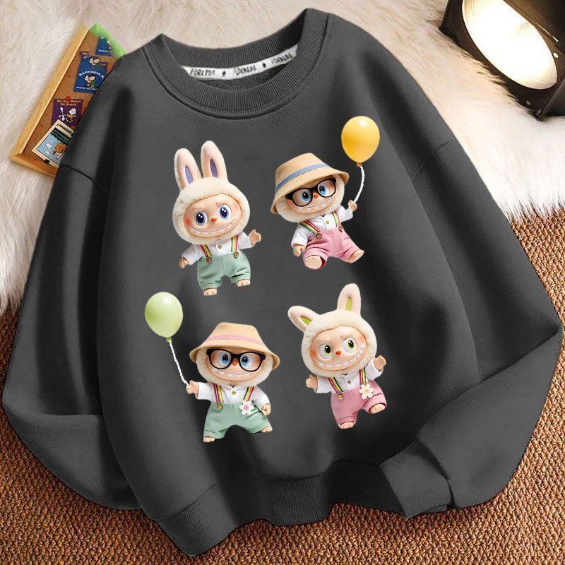 Loose Round-neck Hoodies for Children, Long-sleeved and Cute Round-neck Coats for Boys and Girls In Spring, Autumn and Winter