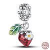 Copper Red Color Collection Heart Shape Charm Bead Charms Bead Charms Suitcase Pendant Compatible With Authentic Bracelets Lucky Jewellery Gifts