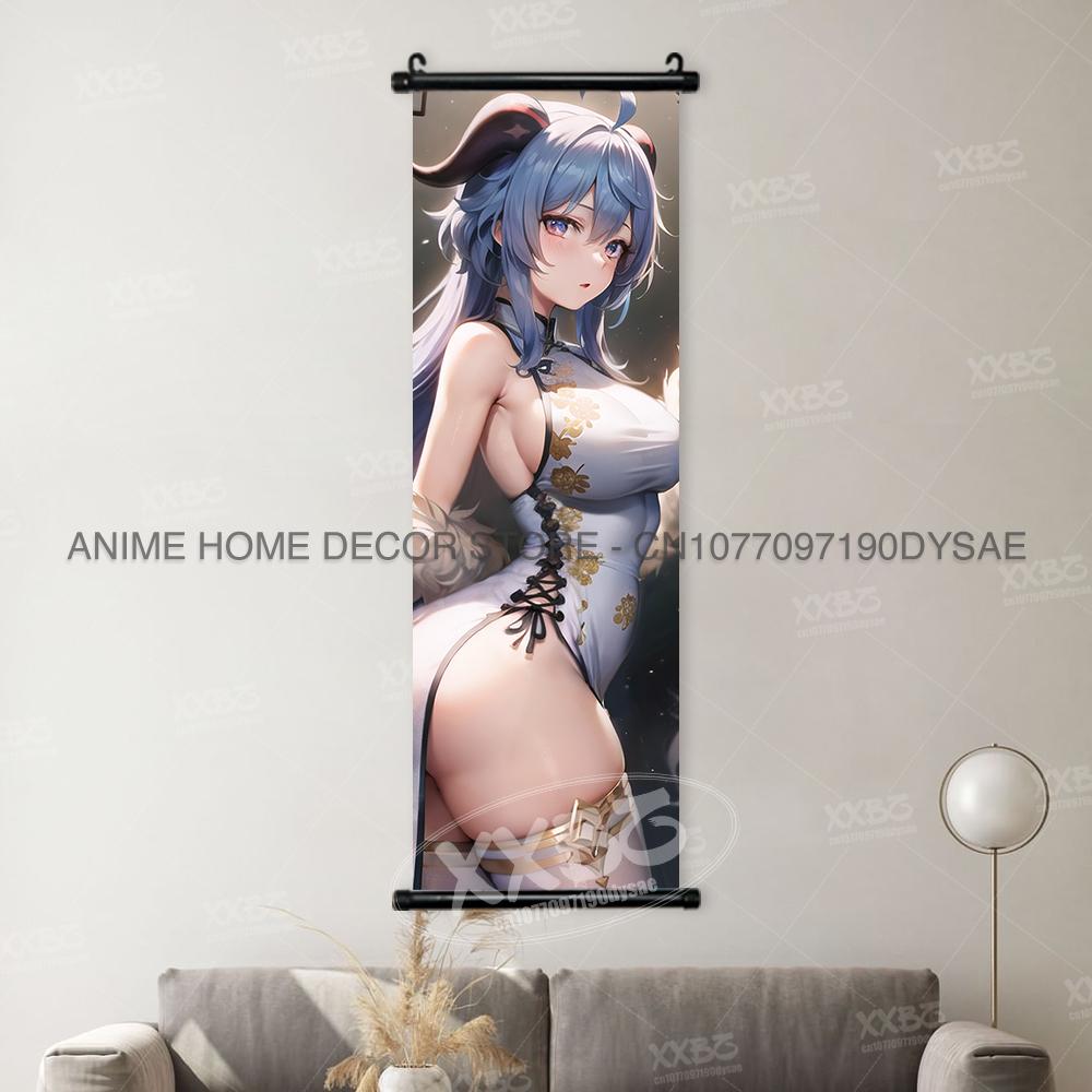 Genshin Impact Game Posters Xiangling Scrolls Picture Yaoyao Decorative Paintings Yun Jin Anime Home Decor Layla Wall Artwork