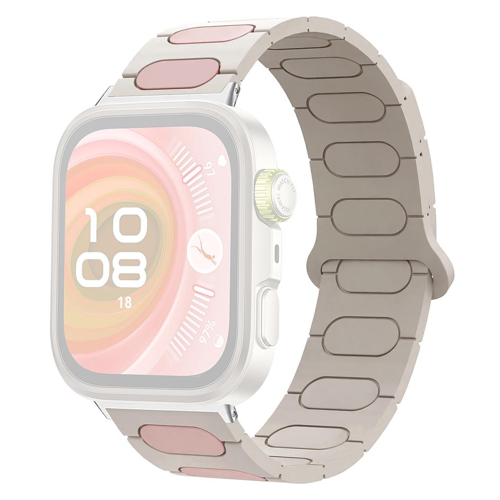 Oval Design Magnetic Strap for Huawei Watch Fit 4 Pro/Fit 4/Fit 3 Silicone Watch Band Dual Color