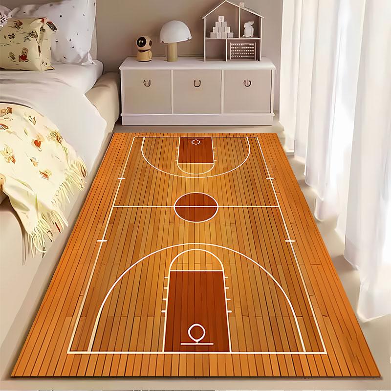 Basketball Court Pattern Rug suitable as a non-slip mat for the living room or bedroom sofa