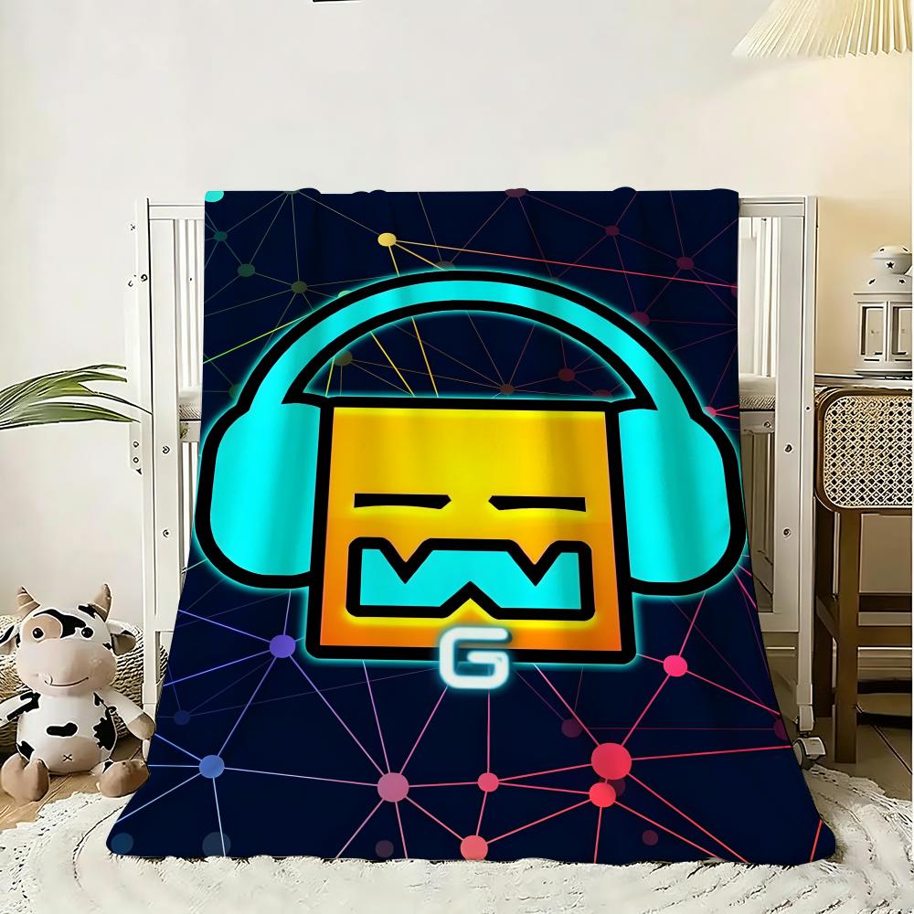 G-Geometry Dashs Throw 240G Flannel Blanket Lightweight Soft Skin-Friendly Summer Thin Throw Blanket