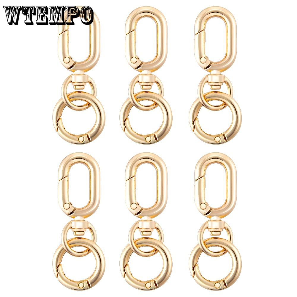 12pcs Double Opening Swivel Clasp Clips Metal Swivel Spring Snap Hooks Key Chain Clip with Key Ring Spring Coil Opening Keychain