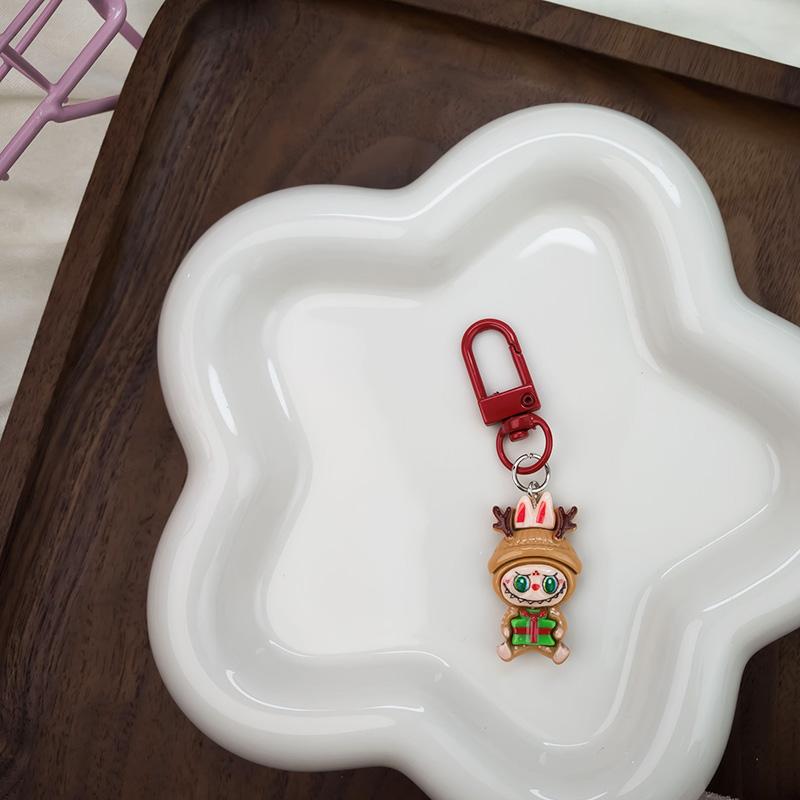 1/6Pcs Key Chains Hanging Cartoon Pendant Cute Backpack Pendant Christmas Gift Christmas Series Rabbit Keychain
